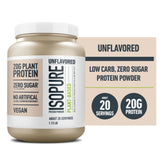 , Plant-Based Protein, 20 G Pea & Brown Rice Protein Powder, Unflavored, 1.15 Lb, about 20 Servings